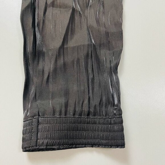 Anthropologie High Waist Metallic Shimmer Utility Cargo Joggers Sage Army Green - Picture 8 of 15